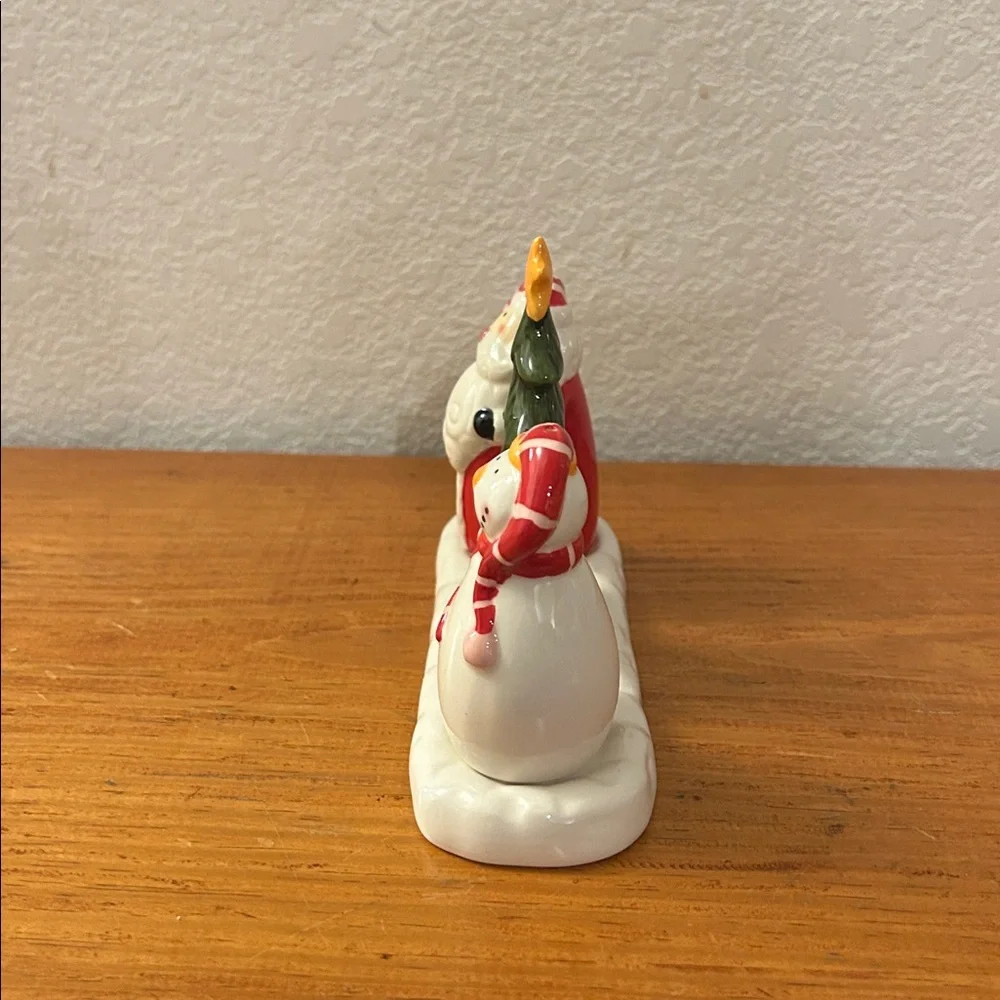 Pier 1 Imports Red and Green Santa Snowman Salt & Pepper Shaker Set